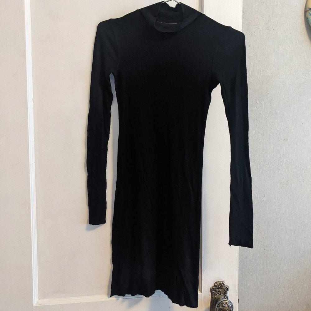 BCBGMAXAZRIA Long Sleeve Turtleneck Bodycon Mini Dress, XXS